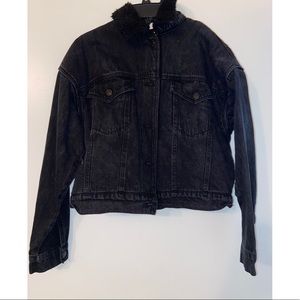 Black Denim Bomber Jacket